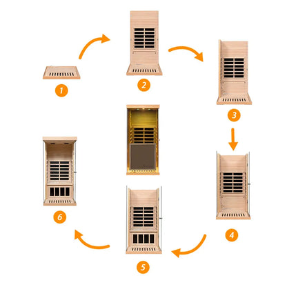 Wizzisauna 909MH Mini 1 Person Far Infrared Sauna Hemlock