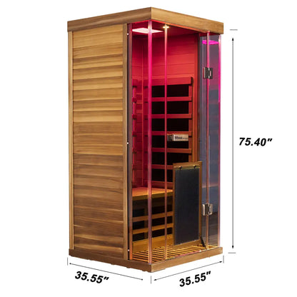 Wizzisauna SR01 1 Person Red Cedar Far Infrared Sauna