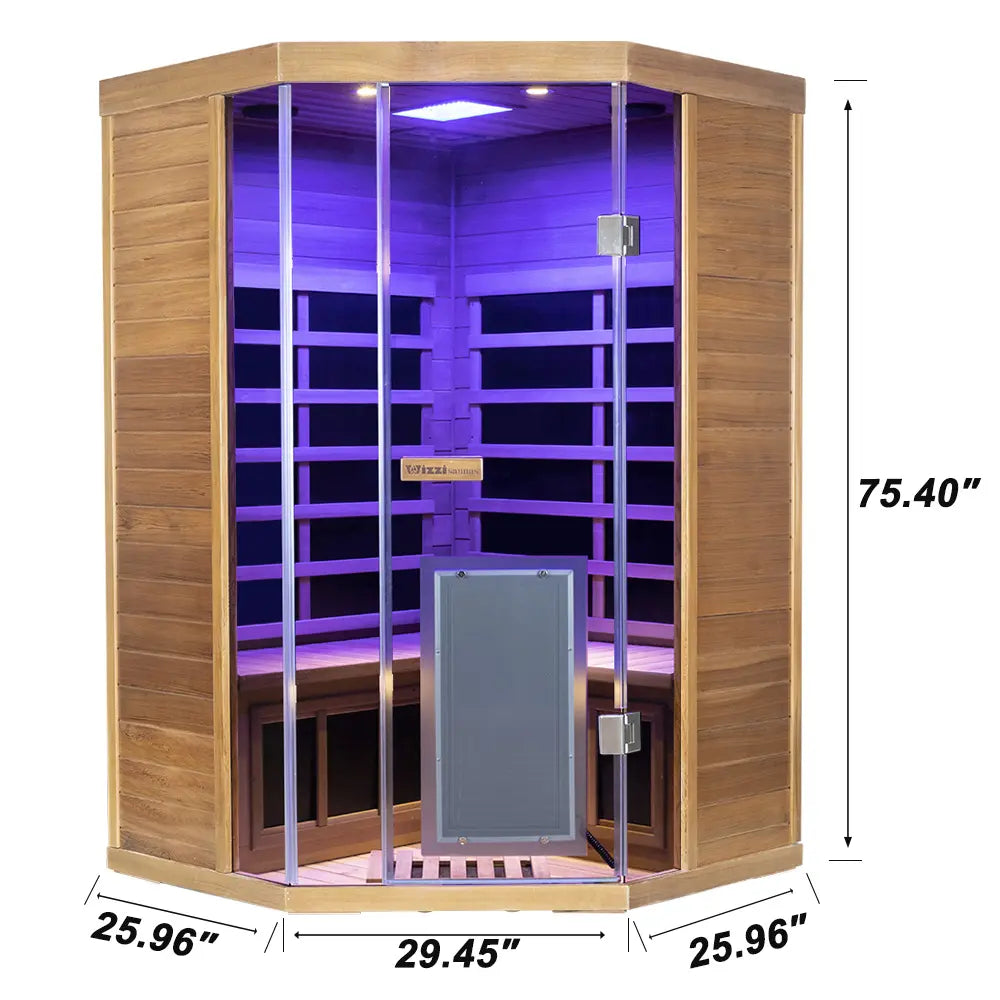 Wizzisauna SR07 2 Person Far Infrared Sauna Red Cedar