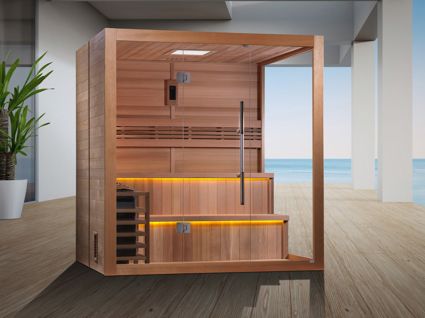 SAUNAONES® 4-6 Person Traditional Steam Sauna Modern Relax 6