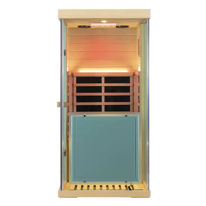Wizzisauna 909MX Mini 1 Person Infrared Sauna 3 Sides Large glass panels