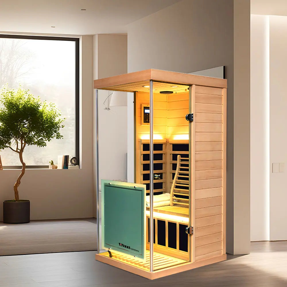 Wizzisauna 909MH Mini 1 Person Far Infrared Sauna Hemlock