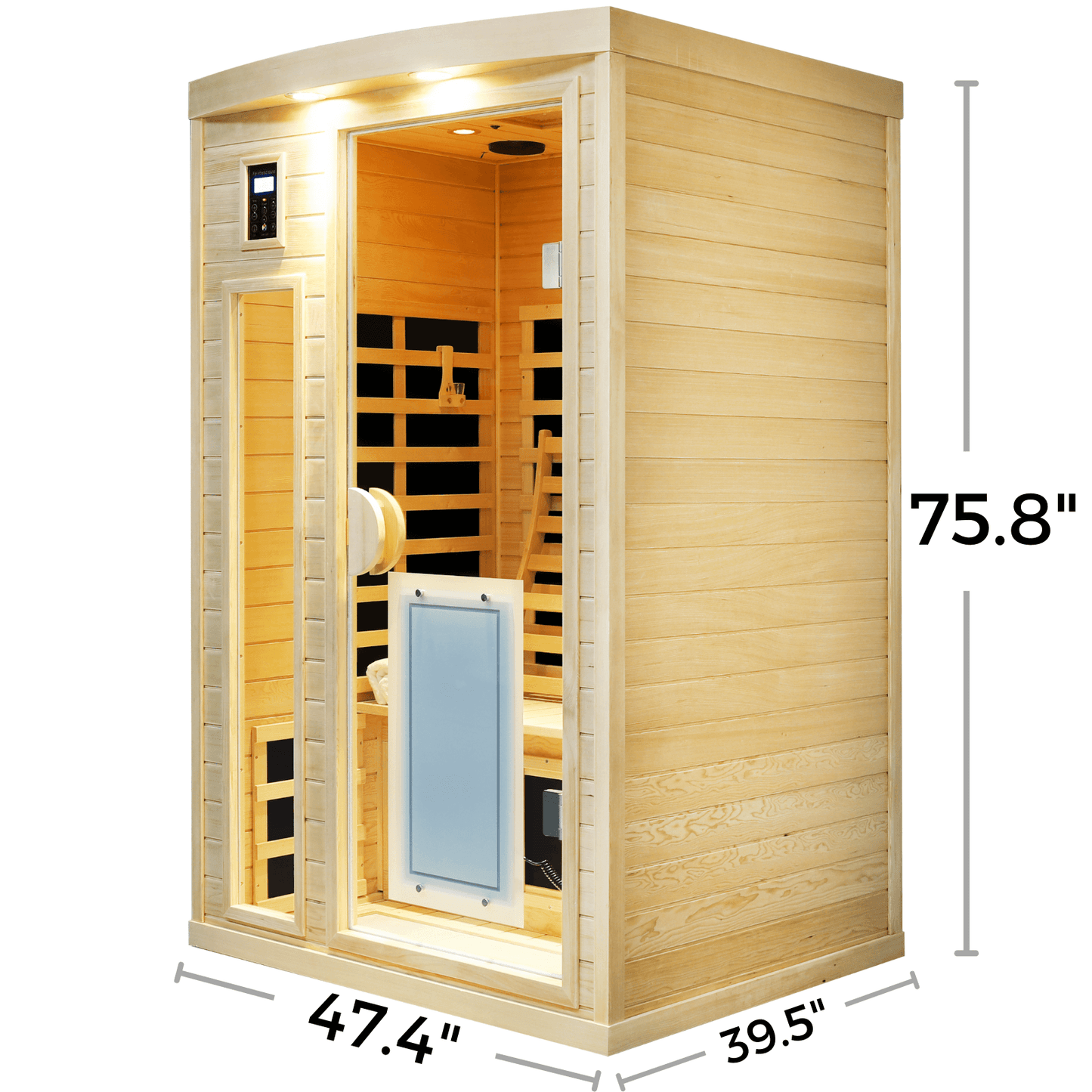 Maxwell-902BH 2 Person Ultra-Low EMF Far Infrared Sauna (Enhanced with Red Light Therapy)