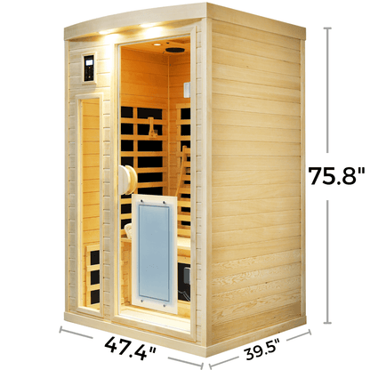 Maxwell-902BH 2 Person Ultra-Low EMF Far Infrared Sauna (Enhanced with Red Light Therapy)
