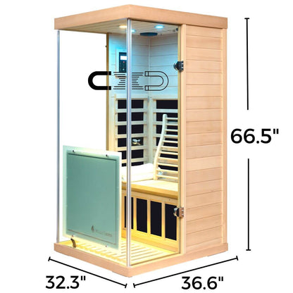 Maxwell-909XH/R 1 Person Ultra-Low EMF Far Infrared Sauna | While Supplies Last